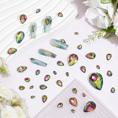 94Pcs 6 Style Glass Rhinestone Cabochons GLAA-FG0001-15-1