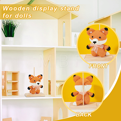 Crochet Doll Wood Display Stands ODIS-WH0070-10-1