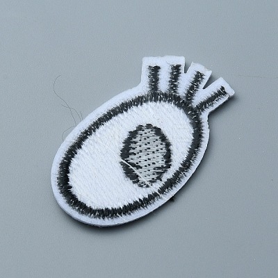 Single Eye Polyester Embroidery Cloth Iron on/Sew on Patches PATC-WH0001-117B-1