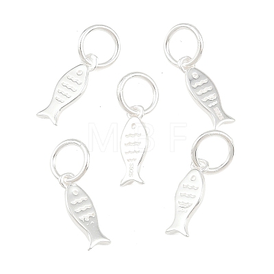 925 Sterling Silver Fish Charms STER-A049-01A-S-1