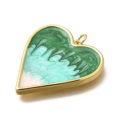 Brass Enamel Pendants KK-Q043-30G-1