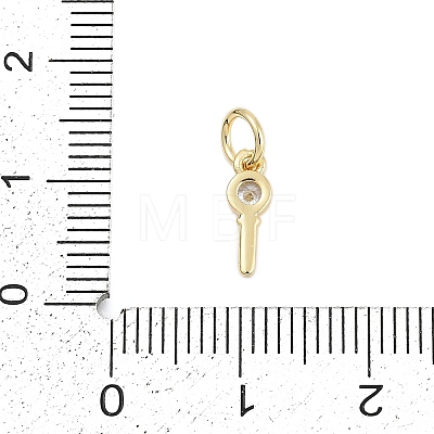 Brass Micro Pave Clear Cubic Zirconia Charms KK-G522-02G-1