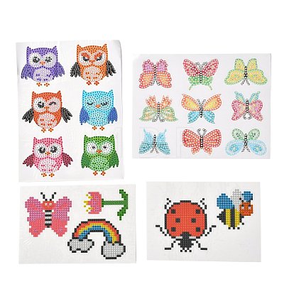 DIY Owl & Butterfly & Insect Diamond Painting Stickers Kits For Kids DIY-O016-10-1