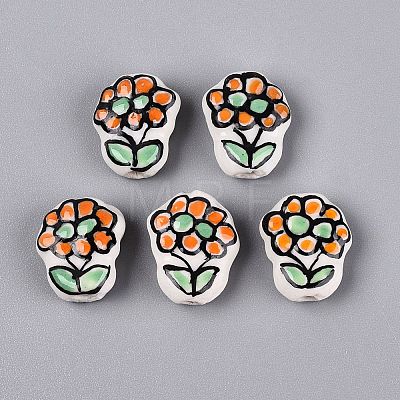 Handmade Porcelain Ceramic Beads PORC-Q005-08B-1