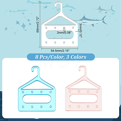   24Pcs 3 Colors 8-Hole Mini Acrylic Earring Hanger EDIS-PH0001-84-1