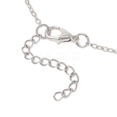 Chakra Gemstone Chip Beaded & Alloy Sun Moon Star Planet Pendant Brass Cable Chain Necklaces for Women NJEW-JN05794-1