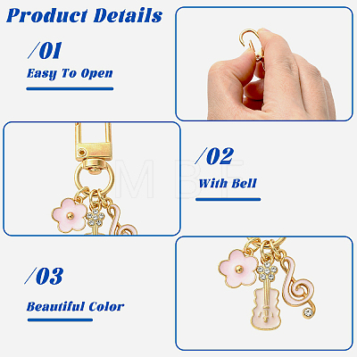 3Pcs Alloy Enamel Pendant Decorations HJEW-YW00299-1