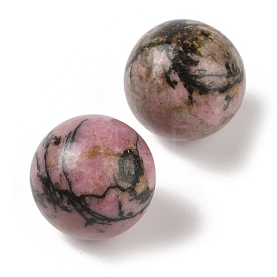 Natural Rhodonite No Hole Sphere Beads G-K353-04D-37-1