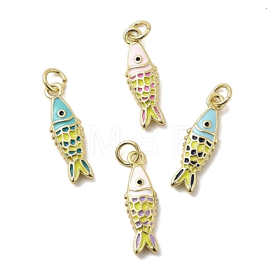 Brass Enamel Pendants KK-A266-39G-1