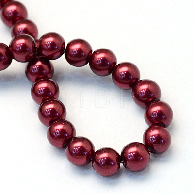 Baking Painted Pearlized Glass Pearl Round Bead Strands X-HY-Q003-4mm-39-1