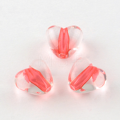 Heart Transparent Acrylic Beads TACR-S120-01-1