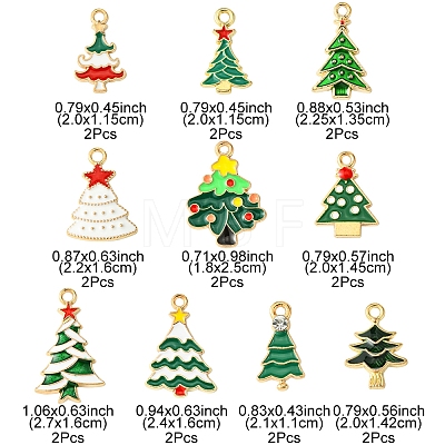 20Pcs 10 Styles Christmas Alloy Enamel Pendants FIND-FS0002-64-1