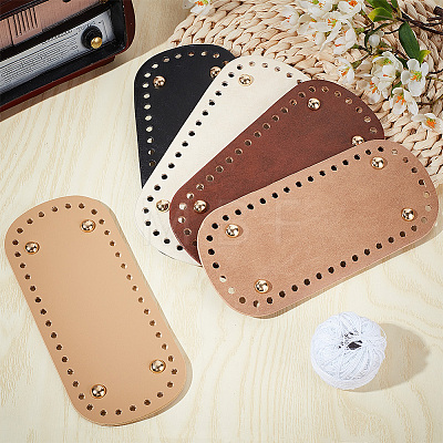   5Pcs 5 Colors Oval PU Leather Knitting Crochet Bags Nail Bottom Shaper Pad PURS-PH0001-21-1