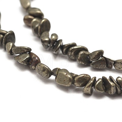Natural Pyrite Nuggets Beads Strands G-I125-80-1