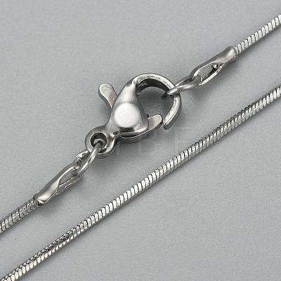 304 Stainless Steel Square Snake Chain Necklaces NJEW-P170-01P-08-1