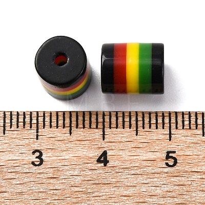 Ghana Jamaica Reggae Stripe Resin Beads X-RESI-G104-01C-1