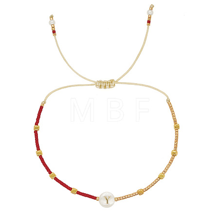 Glass Seed Beads Braided Bead Bracelets TY7987-25-1