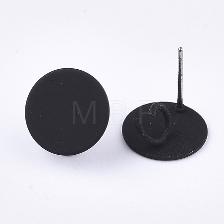Spray Painted Iron Stud Earring Findings X-IFIN-S703-16A-1