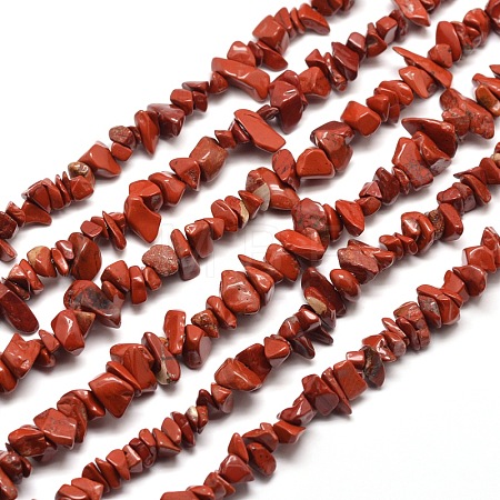 Natural Red Jasper Chip Bead Strands X-G-M205-27-1