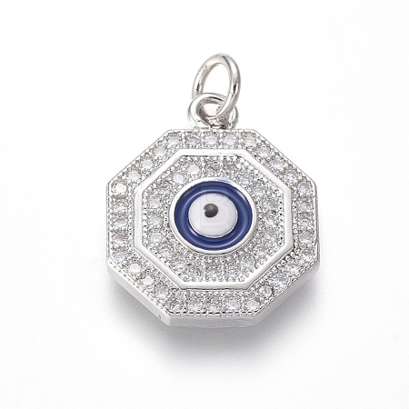 Brass Micro Pave Cubic Zirconia Pendants ZIRC-I032-49P-1