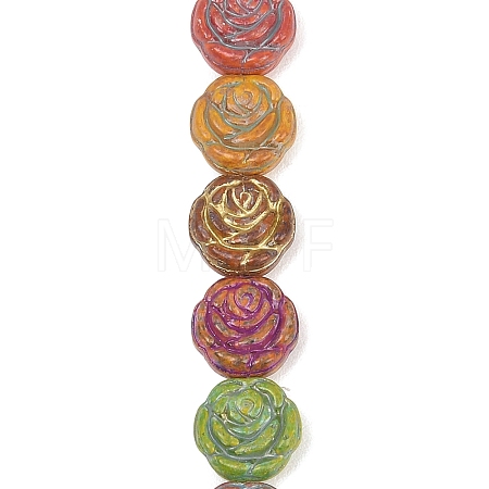 Painted Glass Beads Strands GLAA-F133-07C-1