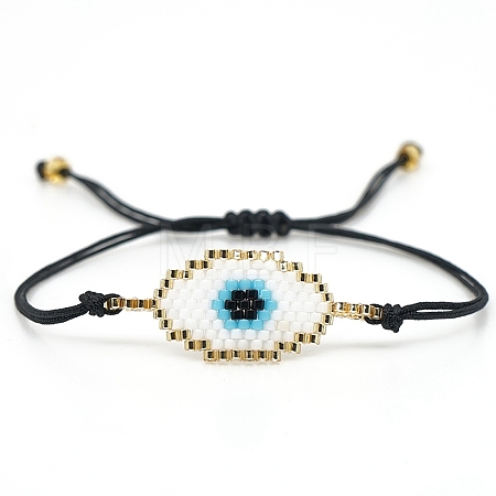 Glass Seeds Evil Eye Link Bracelet PW23030494276-1