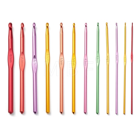 Aluminum Crochet Hooks Needles TOOL-S011-01-1