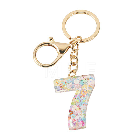Number 7 Transparent Resin Keychains KEYC-TADJ0001-10G-1