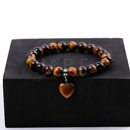 Natural Tiger Eye Stretch Bracelets ZS4670-6-1