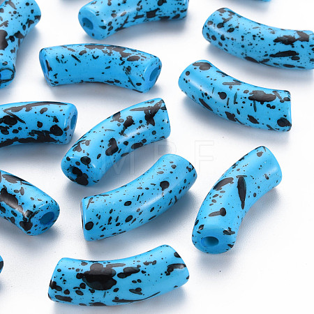 Opaque Spray Painted Acrylic Beads MACR-S372-001F-B07-1