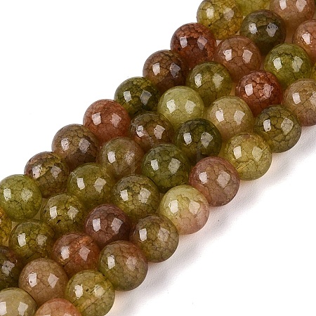 Ombre Effect Dyed Crackle Glass Beads Strands GLAA-Q106-01A-B01-1