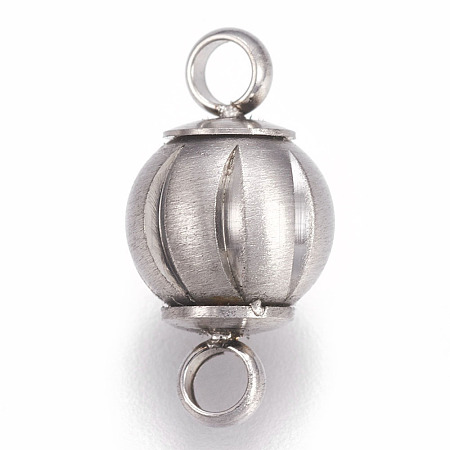304 Stainless Steel Magnetic Clasps with Loops STAS-O101-57MP-1