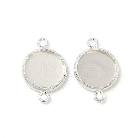 Flat Round Brass Connector Cabochon Settings KK-K414-13E-S-1