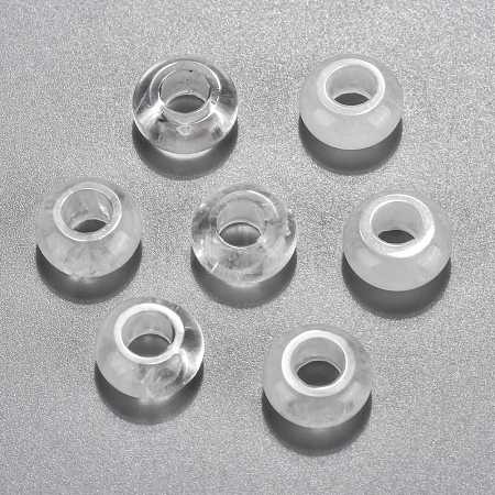 Natural Quartz Crystal European Beads G-G740-12x6mm-30-1