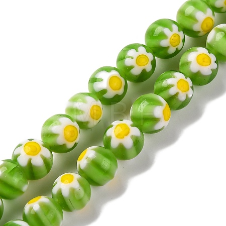 Handmade Millefiori Lampwork Beads Strands LAMP-G164-05M-1