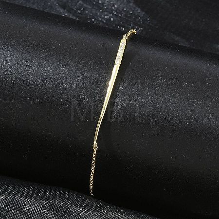 Brass Micro Pave Clear Cubic Zirconia Link Bracelets BJEW-E114-01B-G-1