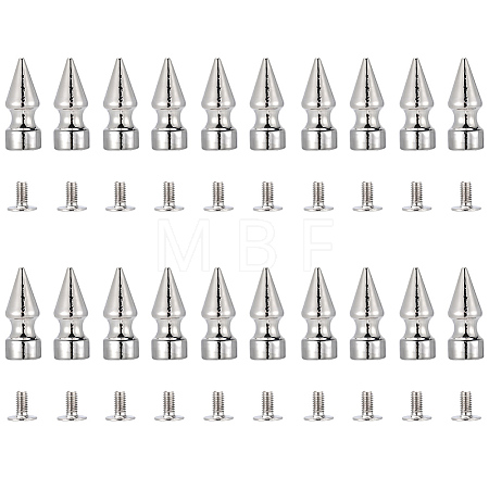 20Pcs Zinc Alloy Spikes Screwback Studs FIND-GF0008-53B-1