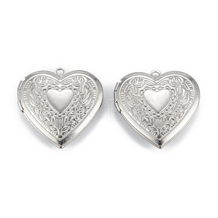 Non-Tarnish 316 Surgical Stainless Steel Locket Pendants X-STAS-C026-01P-1