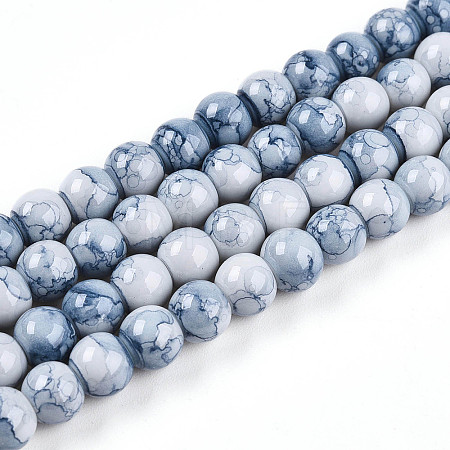 Baking Paint Glass Beads Strands DGLA-N003-6mm-C07-1
