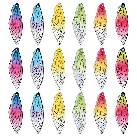 12Pcs 6 Colors Transparent Epoxy Resin Big Pendants RESI-FS0002-44-1