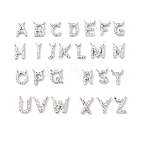 26Pcs Brass Micro Pave Clear Cubic Zirconia Pendants KK-H252-02P-1