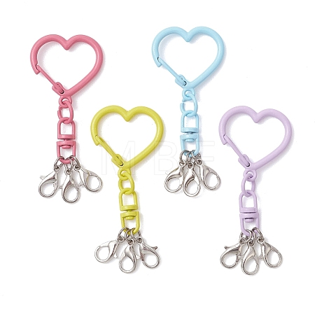 Alloy Heart Shape Keychain Clasps HJEW-JM04790-1