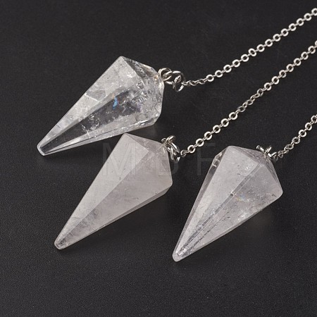 Natural Quartz Crystal Hexagonal Pointed Dowsing Pendulums X-G-G956-D10-FF-1