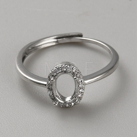 Sterling Silver Open Cuff Ring Findings STER-WH0061-21B-1