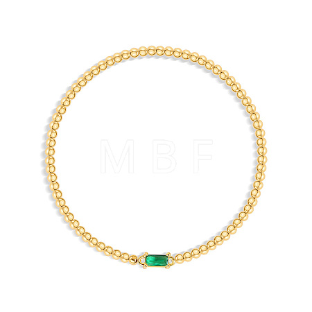 Birthstone 304 Stainless Steel Pave Cubic Zirconia Link Bracelets FS-WG4804B-06-1