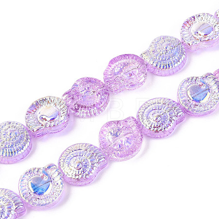 Electroplate Transparent Glass Beads Strands EGLA-S190-05G-1
