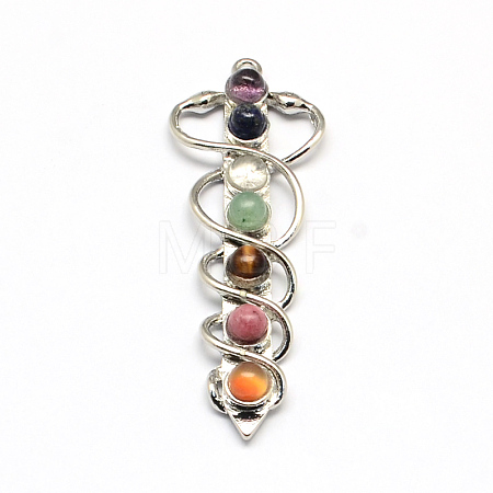 Snake Chakra Alloy Gemstone Big Pendants PALLOY-R082-11P-1