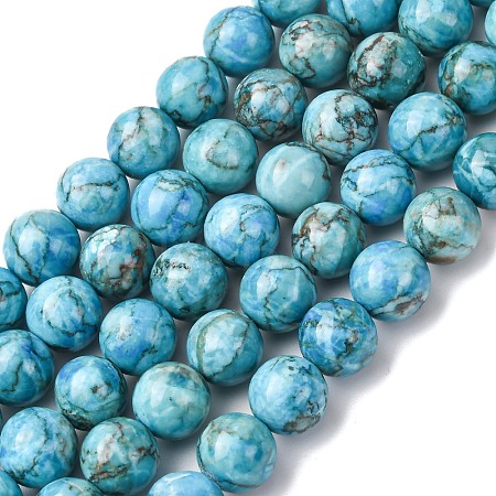 Natural Marble Beads Strands G-K211-10mm-E-1