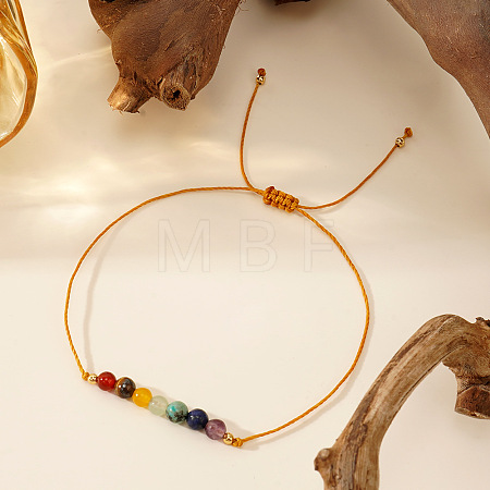 Vintage Minimalist Adjustable Natural Gemstone Bead Bracelets AX5833-1-1