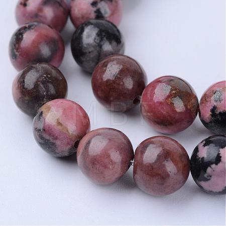 Natural Rhodonite Beads Strands G-Q462-6mm-25-1